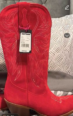Red Leather Cowgirl Boots