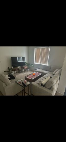 Living Spaces sectional AND accent chair