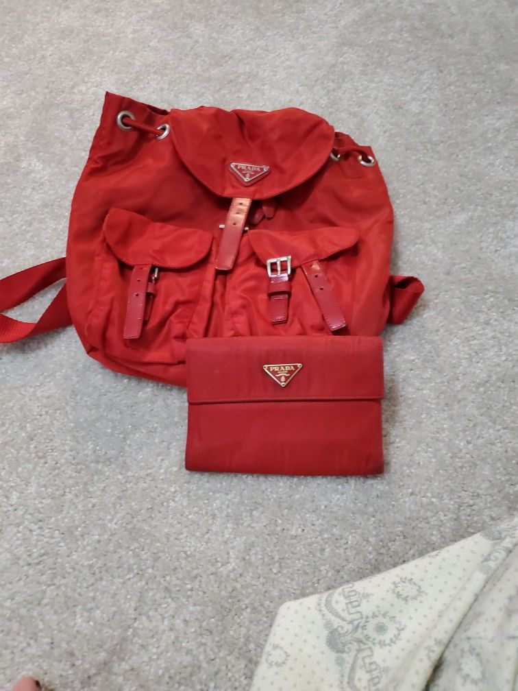 PRADA Nylon Backpack Small Size With WALLET