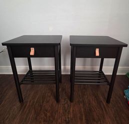 2 Black nightstands 18 7/8 x 15