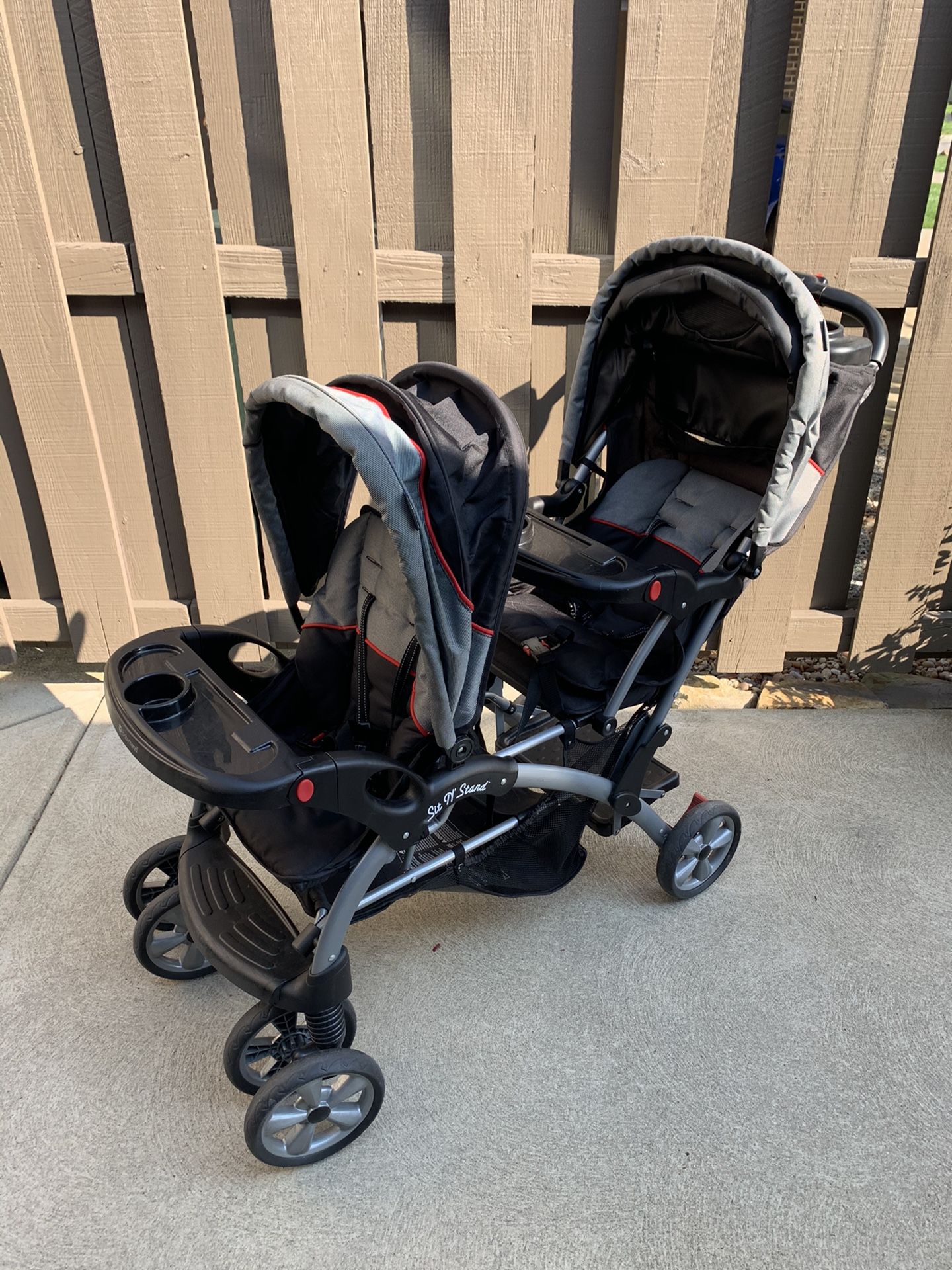 Sit n stand double stroller