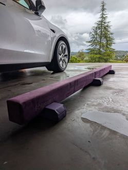 8ft Wood Core Gymnastics Balance Beam - Two Piece Sectional (Suede)