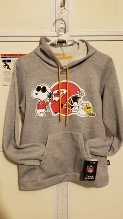 Kansas City Chiefs Peanuts Snoopy & Woodstock Pullover Hoodie Sweater