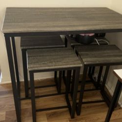 Zenvida 5 Piece Bistro/Pub Table With A Set Of 4 Stools 