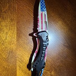 American Flag Tactical Kife Bottle Opener Window Breaker 