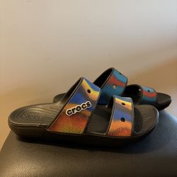 Rainbow Crocs Sandals Never Worn Size 8M 10W