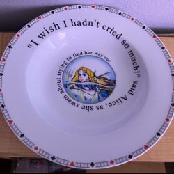 DISNEY Alice In Wonderland Bowl/Plate (New)