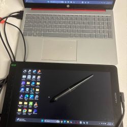 Huion Kamvas 13 Drawing Tablet + Pen + Cable - Fully Working Great Condition 