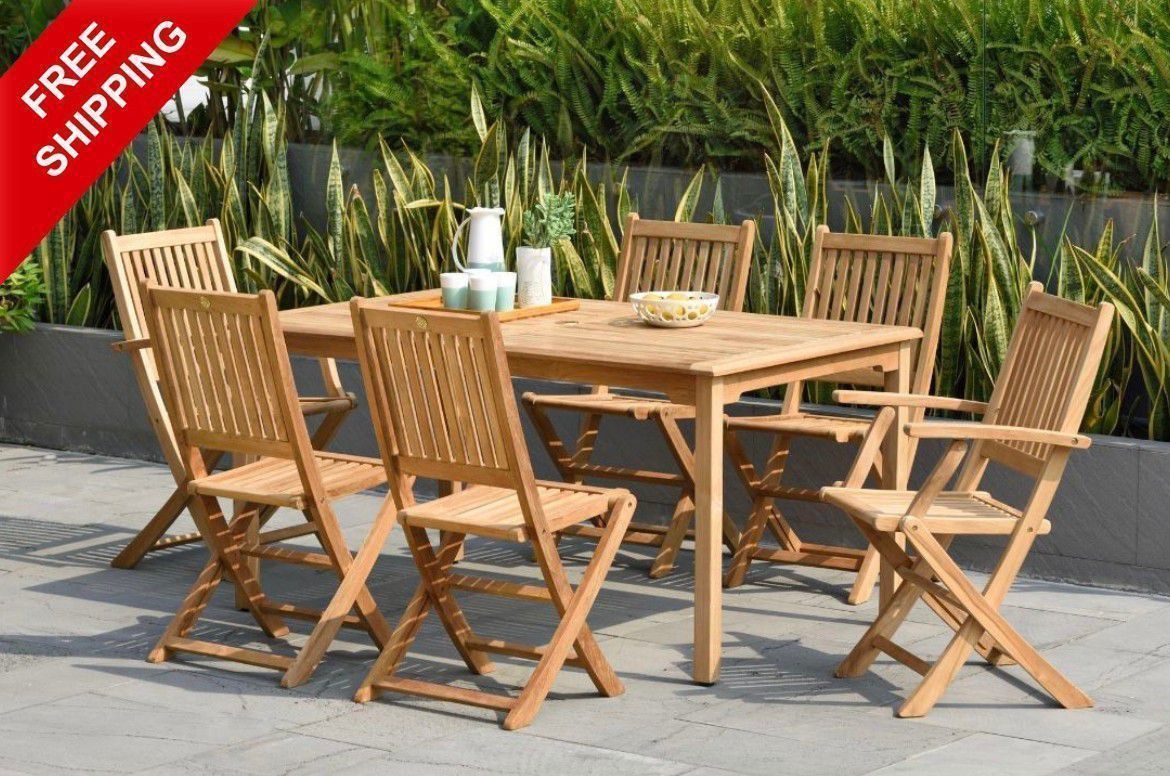 
BRAND NEW FREE SHIIPPING 100% FSC Solid Teak 6-Person Patio Dining Set