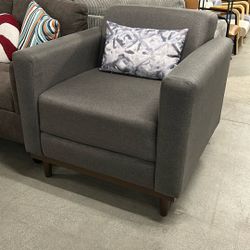 Grey Fabric Accent Chair