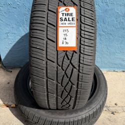 (2) Used 245 45 18 Firestone Firehawk AS2