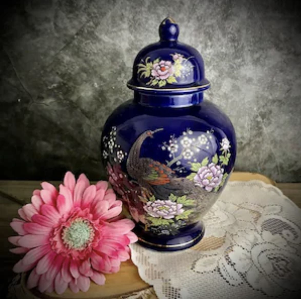 Cobalt Blue Vase Japan, Collectible, Vintage
