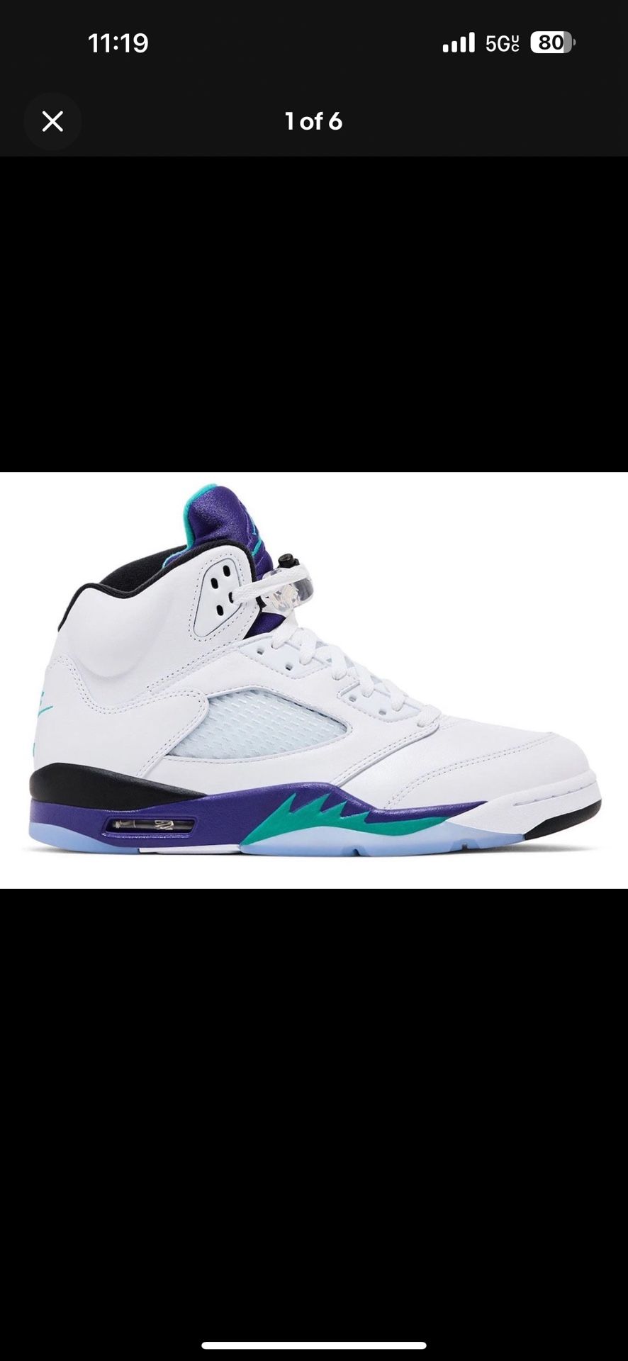 Jordan Grape 5s (Early pair) size 11