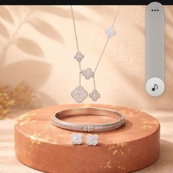 Jewelry  Clover Necklace& Earring and Bsngle $80