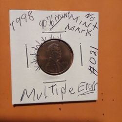 W H E A P Penny, R A R E (1998)"No Mint Mark.№021