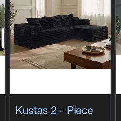 Black Tuffted Couch 