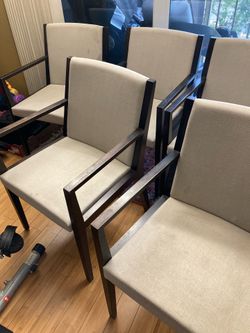 Five Chairs Solid Wood Chairs for $100 for all five chairs