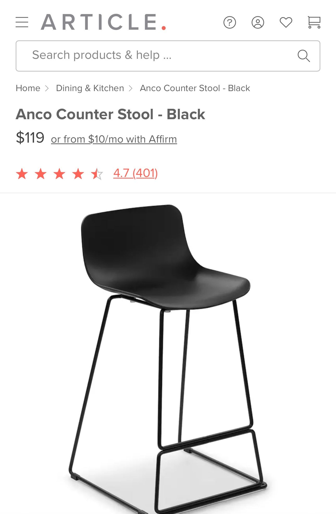 Article Furniture Counter Stools 