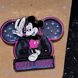 Disney Mickey Mouse Stained Glass Frame Style Enamel Metal Pin 