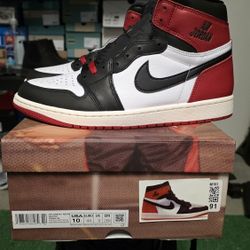 Air Jordan I Reimagined Black Toe Sz 10