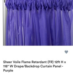 12 Ft Sheer Purple Drape 