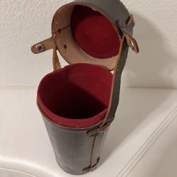 Lens Case - Leather - Fits 2.5" Lens - 9" Height Nice RARE