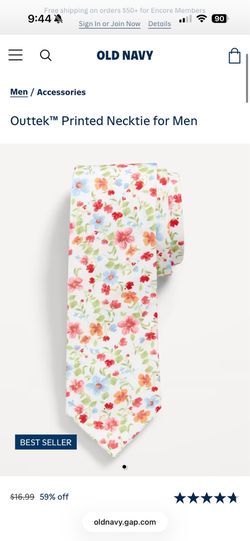 Old Navy Men’s Floral Printed Necktie – Brand New / Never Worn