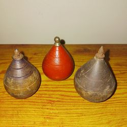 Set Of 3 Vintage Spin Top Collectibles