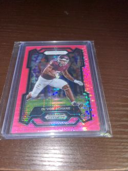 2024 Panini Prizm Draft Picks De’Von Achane Neon Pink Pulsar Prizm #/15 SSP