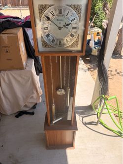 Vintage Bentley Wall Clock w/ Pendulum – Wood Case