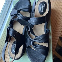 Clarks Black Women’s Sandals Leather