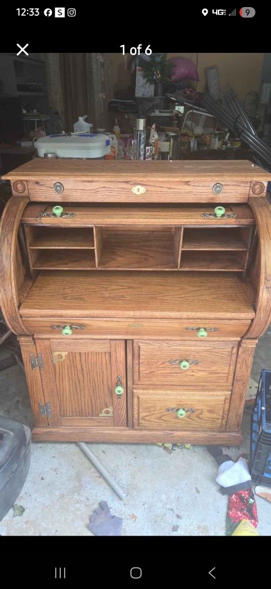 antique barrell roll top desk
