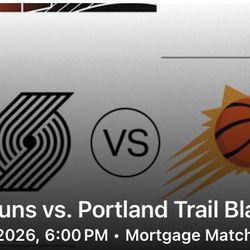 Suns vs Blazers ROW 6 Tickets