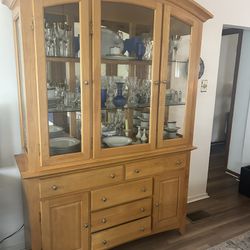 Master Design 2-Piece China Cabinet With Glass