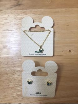 Disney Swarovski Crystal Necklace & Earring Set