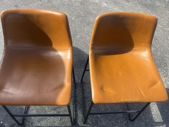 Walker Edison Wasatch 24” Counter Height Bar Stool Set (2) in Whiskey Brown