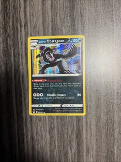 Pokemon Galarian Obstagoon 037/073 Champions Path Holo Rare NM