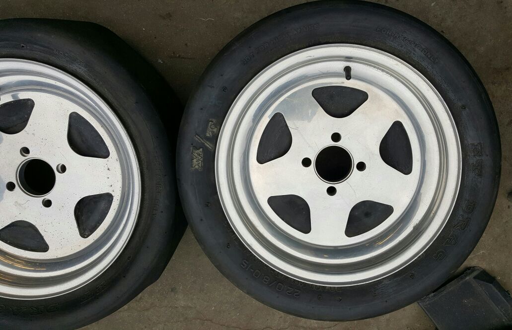 BOGART DRAG FLY STAR WHEELS 4X100 SLICKS HOND ACURA MICKEY THOMPSON 22.0/8.0-15