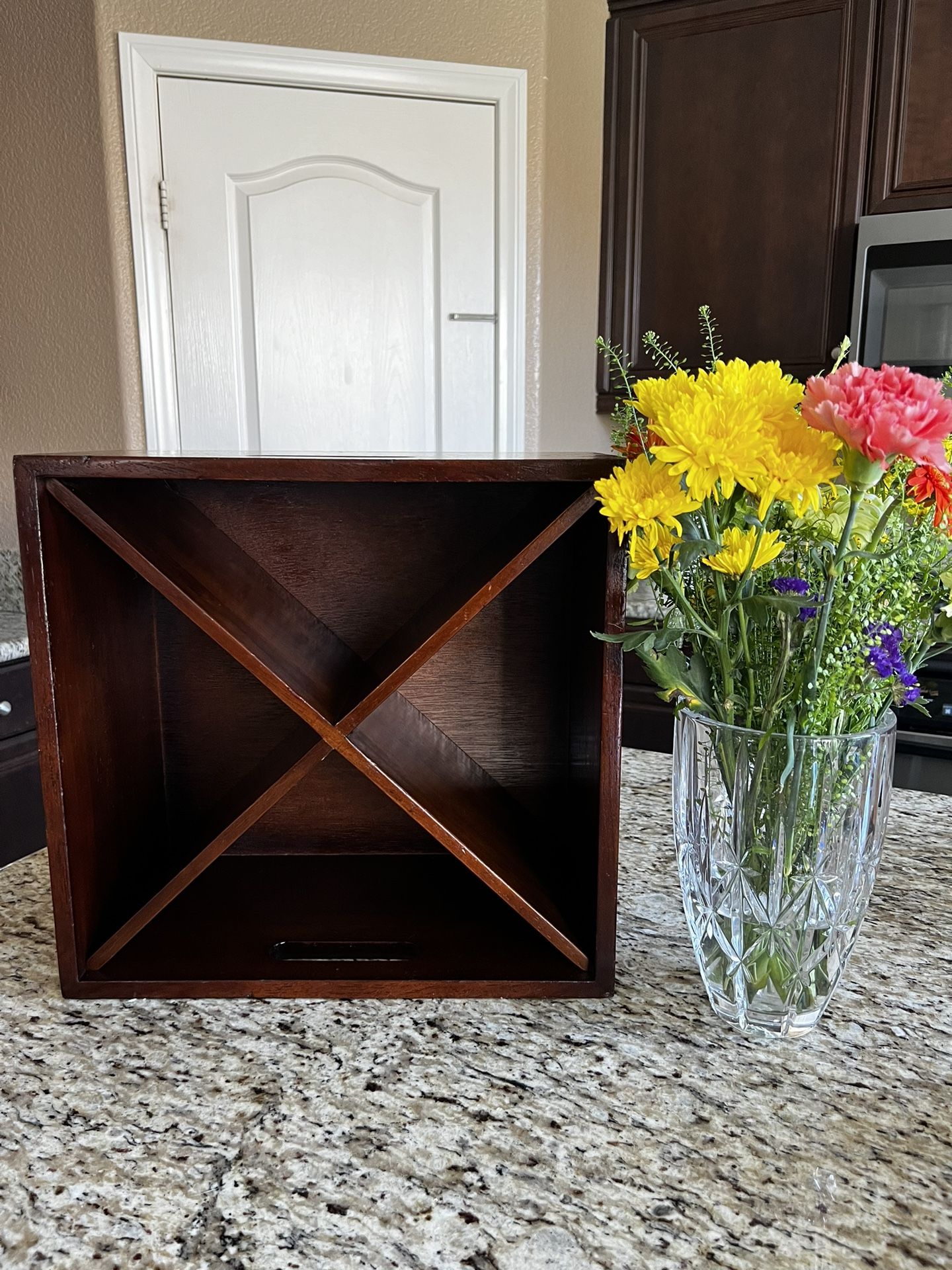 Pottery Barn wooden wine rack cube – holds up to 12 bottles