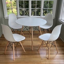 “NEW” Eames Style Modern Mid Century Dining Table & Shell Chairs Accent