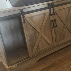 Rustic farmhouse-style TV stand