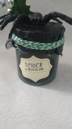 Small Plastic Handmade Spider Venom Potion Bottle