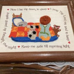Cute Hand Made. Vintage Prayer frame 12 X10 Frame 