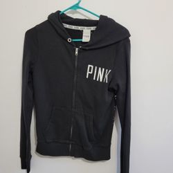 Pink brand Zip Front Hooded Fleece Jacket - Size XS