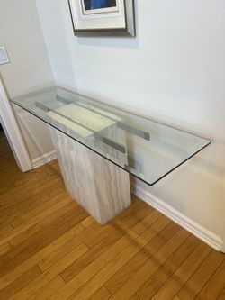 Travertine Side Table