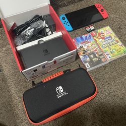 Oled Nintendo Switch Bundle with games