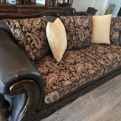 Leather & Microfiber Premium Love Seat Couch 