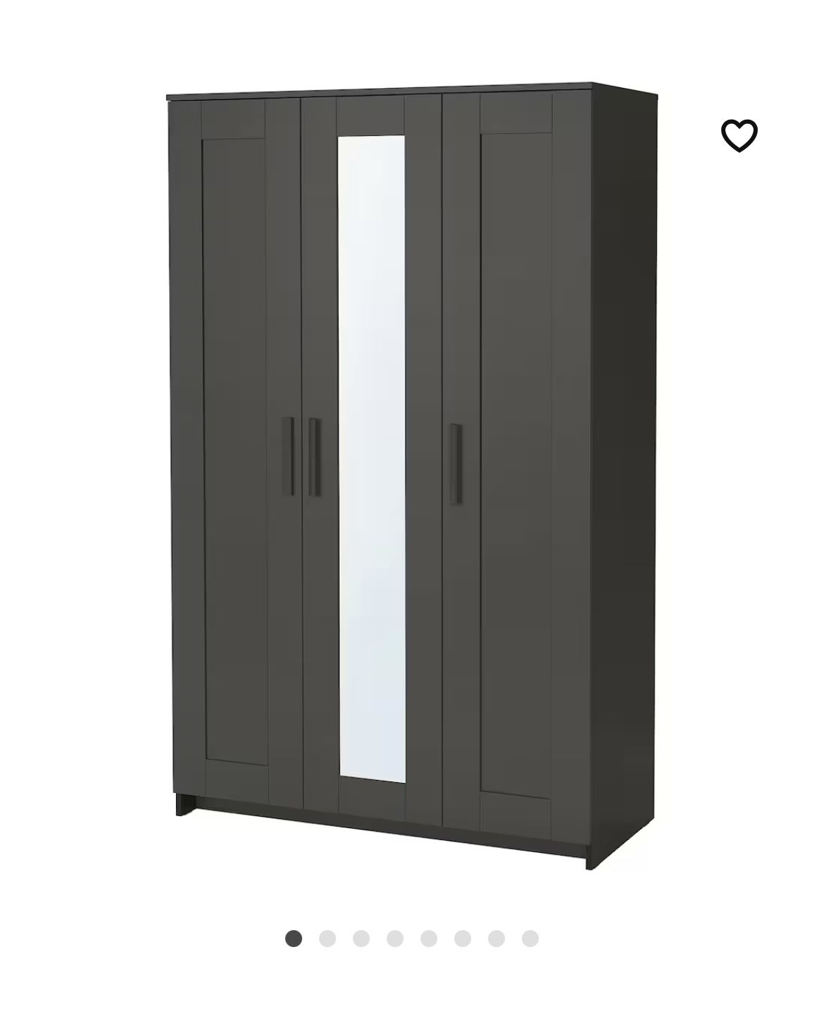 Wardrobe With Mirror, Shelving, And Hanging