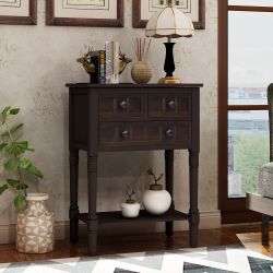 23.6" Espresso Entry / Console Table w/ Drawer & Open Shelf  [NEW]  **Some Assembly Req**