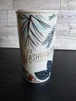 Starbucks Washington Evergreen State 2017 Ceramic Travel Tumbler 12oz. with Lid